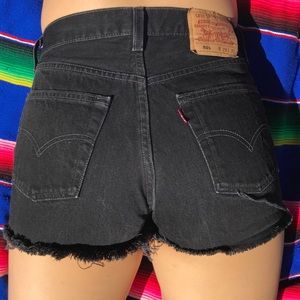 Black jean shorts